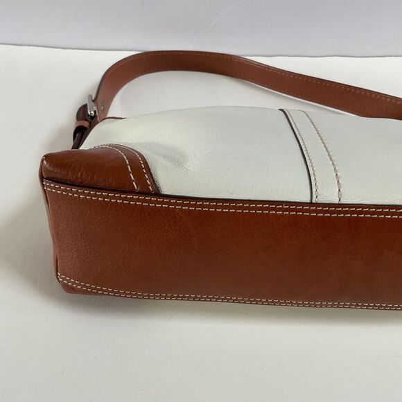 Coach Y2K Hamptons Soho Demi Cream & Brown Leather Baguette Shoulder Bag F11195 - Picture 11 of 14